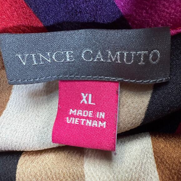 Vince Camuto Mock Neck Striped Tank Top Women’s XL Red Black Sleeveless - Picture 7 of 8